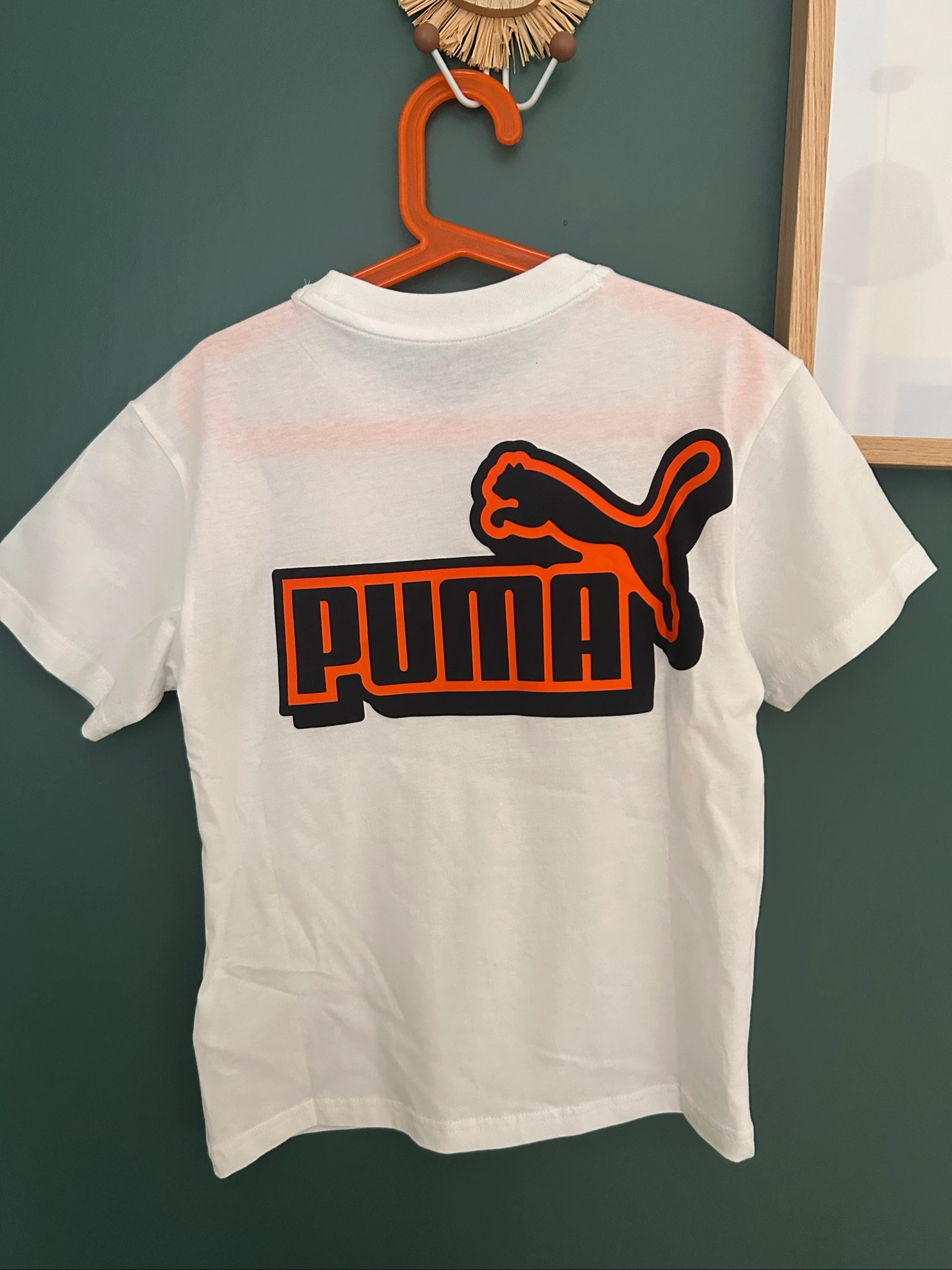 T shirt puma blanc et orange 8-ans